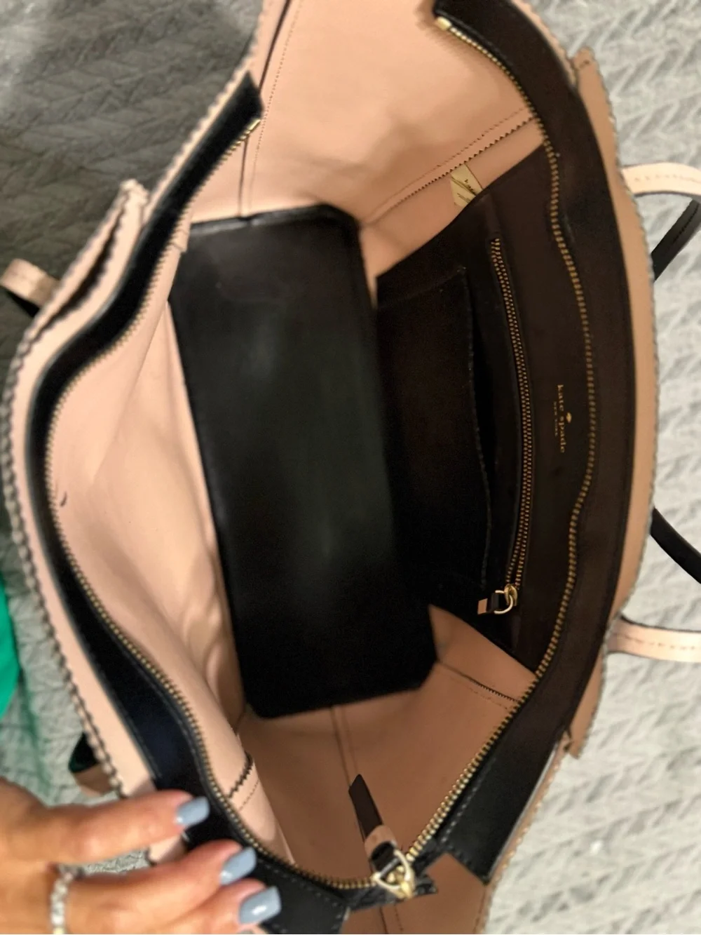 kate spade Black Leather Tote with Gold Logo Accent - Do it all tote!